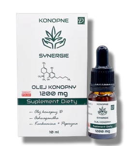 KONOPNE SYNERGIE - Suplement Diety CBDOlej Konopny 1200mg kannabinoidów + zioła + adaptogeny + terpeny