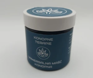 KONOPNE TERAPIE Uniwersalna Maść Konopna60ml. Kosmoceutyk terapeutyczny i przeciwbólowy na bazie konopi, wosków przczelich i oleju kokosowego 2500mg CBD + witaminy