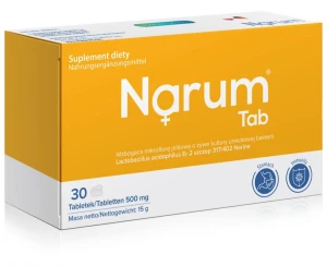 Narum Tabs 500 mg  30 tabletekNo2 żółte 2szt 3 x na dobę (15dni) tuż po posiłkach